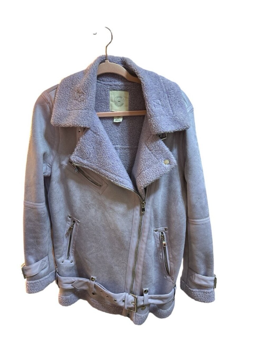 Urban Outfitter Aviator Motorcycle Jacket Coat in Purple Oversized Size SP Fall